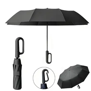Automatic Folding Rain/Sun Protection Umbrella, 1 Count Portable Rain Umbrella with Loop Buckle, Windproof & Waterproof Umbrella for Men & Women