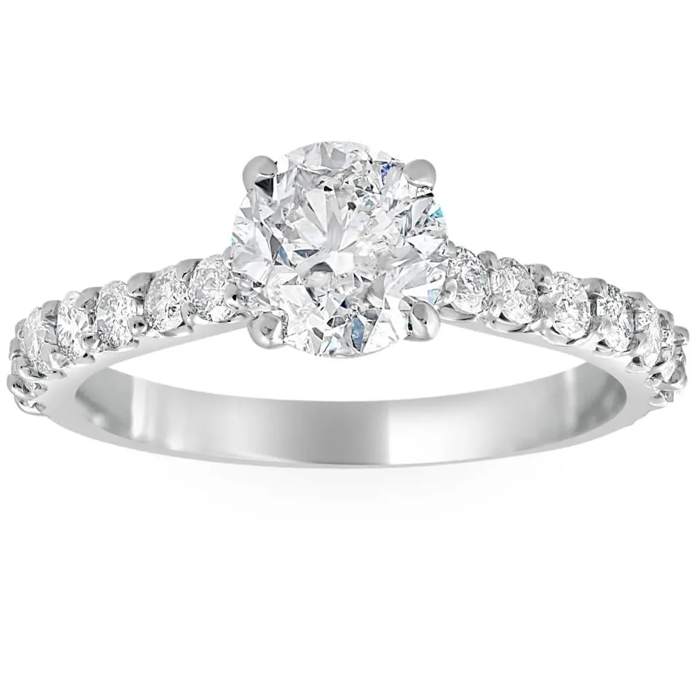Platinum 1 1/4 Ct TDW Round Round Cut Diamond Engagement Ring Platinum 1 1/4 Ct TDW Round Round Cut Diamond Engagement Ring