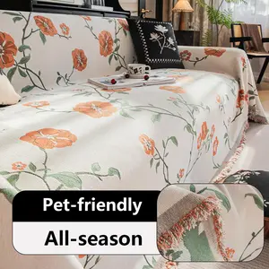Luxury Floral Universal Sofa Cover, Universal Sofa Protector, All-Season Use, Anti-Slip, Wrinkle-Resistant, Washable, Pet-Friendly Protection