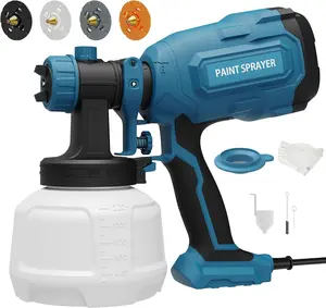 Paint Sprayer, 700W HVLP Spray Gun with 4 Nozzles & 3 Patterns, Paint Gun with Adjustable Spray Width, Paint Sprayers for Home Furniture, Cabinets, DIY Works, Garden Chairs etc.
