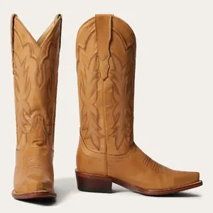 Women's Stetson Casey Leather Boots Handcrafted Tan