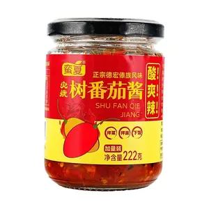Manxia Yunnan Dai Flavor Fire Roasted Tomato Chili Sauce - Authentic Spicy Condiment for Noodles, Rice, and Stir-fries (222g)