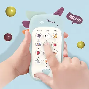 Unicorn Cartoon Story Music Phone with Lights, Interactive Learning Toy, No Battery Included, Educational Kids Gift