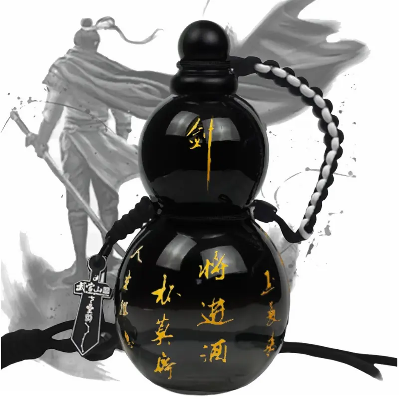 28oz (850ml, 500-1000ml Range) Wukong-Inspired Gourd Water Bottle Tumbler - BPA-Free Tritan, Leakproof, Portable, Reusable, Washable, Smooth Finish, Bottled Drink Compatible Home Supply Sports Flask for Gamers, Gifts for Loved Ones