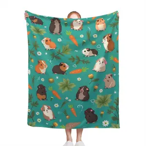 Cartoon Animal Patchwork Pattern Flannel Blanket, Suitable For Home, Room Decor, Picnic, Travel, A Fluffy Throw Blanket And Casual Blanket, Great Gift For Friends, Family, Yourself, Daily, Holiday, Bi