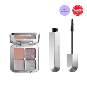 TikTok Exclusive - r.e.m. beauty by Ariana Grande sweet dreams eyeshadow quad makeup + free mascara (GWP) - long wearing, clean, talc-free, vegan, buildable color