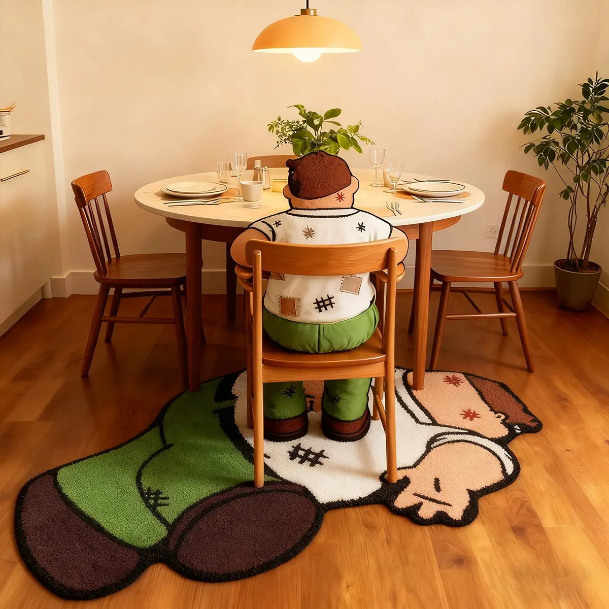 Anime Character rug, 1 count Creative anime character shape pattern rug, soft comfortable Indoor Rug with Unique Character Patterns and vivid character designs, suitable for bedroom,  birthday gifts, a perfect present for an anime room