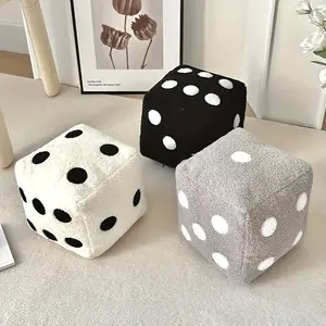 1‑2Pcs Unique Dice Shaped Plush Pillow, Soft Stuffed Cubic Cube Decorative Cushion, Funny Simulation Dice Plush Pendant Doll, Creative Sofa Back Pillow for Home Bedroom Game Room Party Decor
