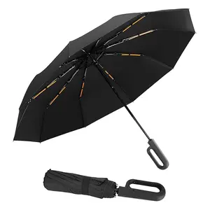 Automatic Folding Umbrella, 1 Count/60pcs Portable Rain Umbrella with Loop Buckle, Windproof & Waterproof Umbrella for Men & Women