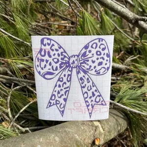 Cheetah Bow Decal Leopard Print Coquette Bow Vinyl Decal Waterproof Durable for Cars Tumblers Laptops Water Bottles Notebooks, Truck Sticker, Automobile Decals