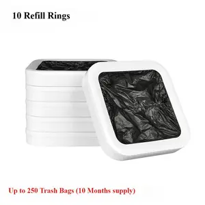 Garbage Bag Self-sealing Ring, 10pcs/set Durable & Convenient Self-sealing Refill Ring, Suitable for Smart Self-sealing Garbage Cans, Household Items, Trash Bags