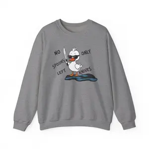“No Spoons Left, Only Knives” Cool Duck Unisex Heavy Blend™ Crewneck Sweatshirt Casual Cotton