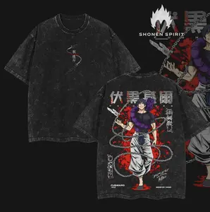 Retro Heavy Limited Fushiguro Toji - Jujutsu Kaisen Anime Double Printed Vintage Washed Unisex Oversize Anime Manga Washed Heavyweight Cotton T-shirt, gifts For Anime Fan, Anime Lover