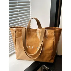 Women's Solid Color Tote Bag Fashionable Large Capacity Shoulder Bag for Work Daily Use Casual Trendy Versatile High-quality Daily Commuting Bag with Comfortable Straps