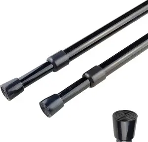 Heavy-Duty Telescopic Curtain Rods, 2pcs 28-43 In Adjustable Expandable Black Interior Decoration Accessories for Kitchen, Bathroom Windows, Telescopic Curtain Rod