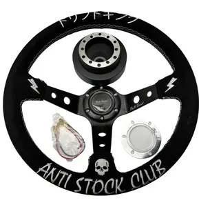 Short Hub Adapter + Suede Steering Wheel For 02-06 Mini Cooper E90