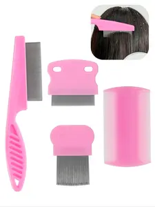 4pcs Scalp Lice Comb Set, Fine Tooth Dandruff Removal Comb, Dandruff Remover Comb, Multi-Functional Hair & Scalp Cleaning Tool, Styling Brush, Hair Care Tool
