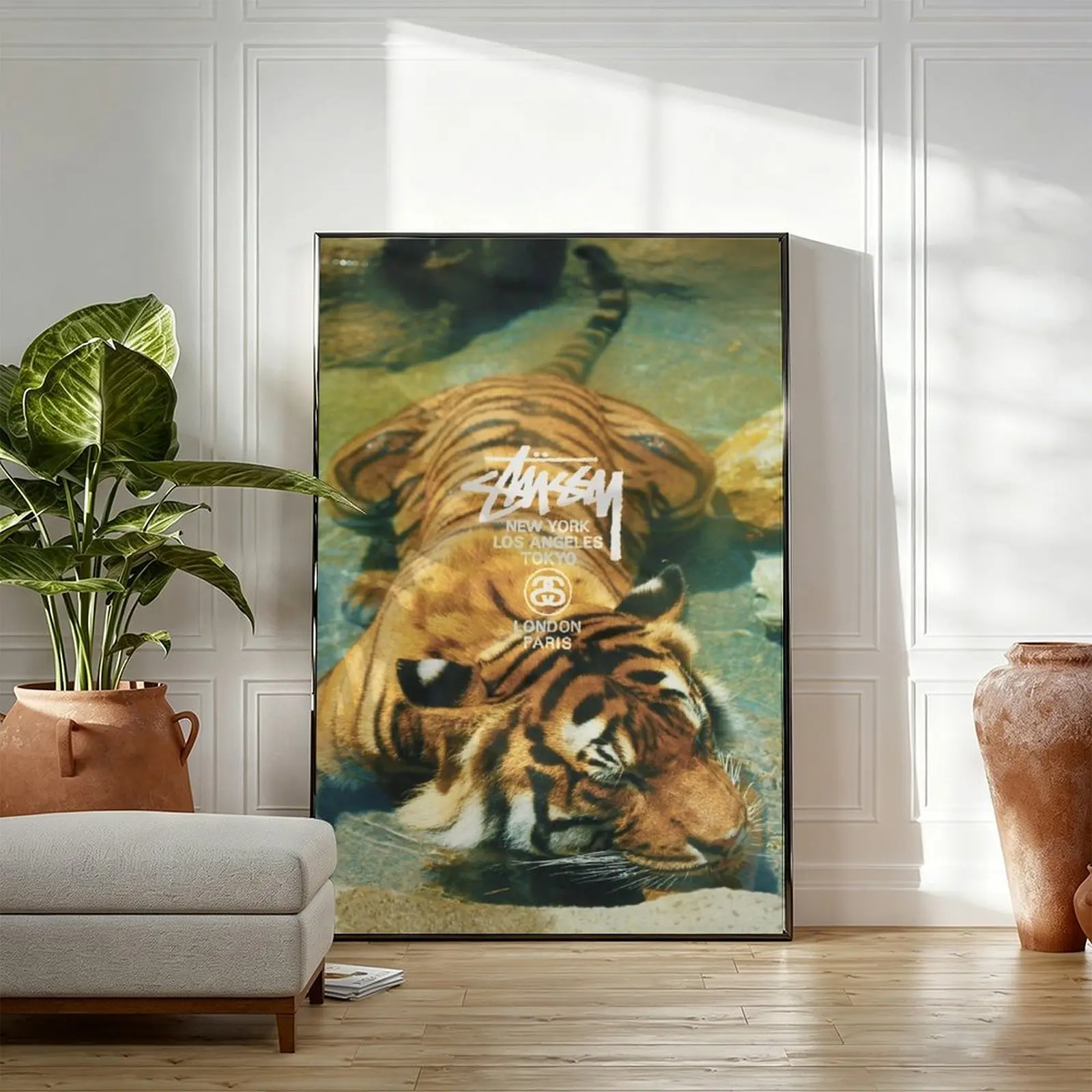 Tiger Aesthetic Poster | Retro Streetwear Wall Decor | Cool Room Decor For Guys
