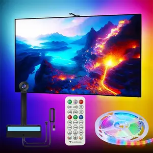 Eissloly TV Backlight Camera Strip for 40-85 Inch Tvs, LED Light Bar Syncs with Screen, USB Powered, Remote Control, Auto Color Detection, TV Led Lights
