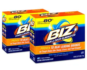 BIZ Stain and Odor Eliminator Laundry Detergent Powder - (Pack of 2) 37.5 oz…