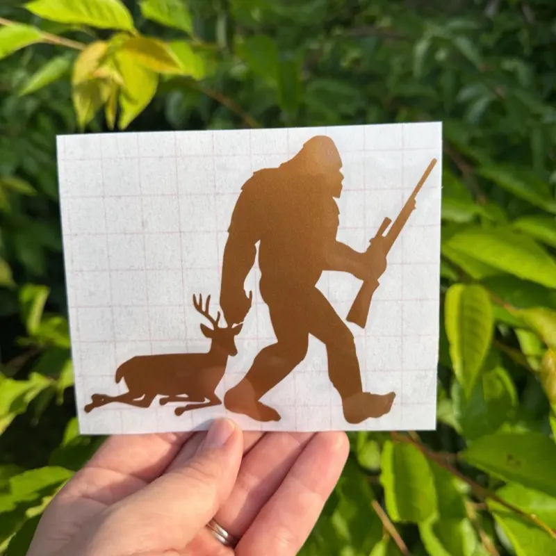 Deer Hunting-Sasquatch Deer Hunter Car Sticker, Waterproof Vinyl, Permanent, Various Sizes & Colors for Smooth Surfaces, Car Decals, Accessories For Car