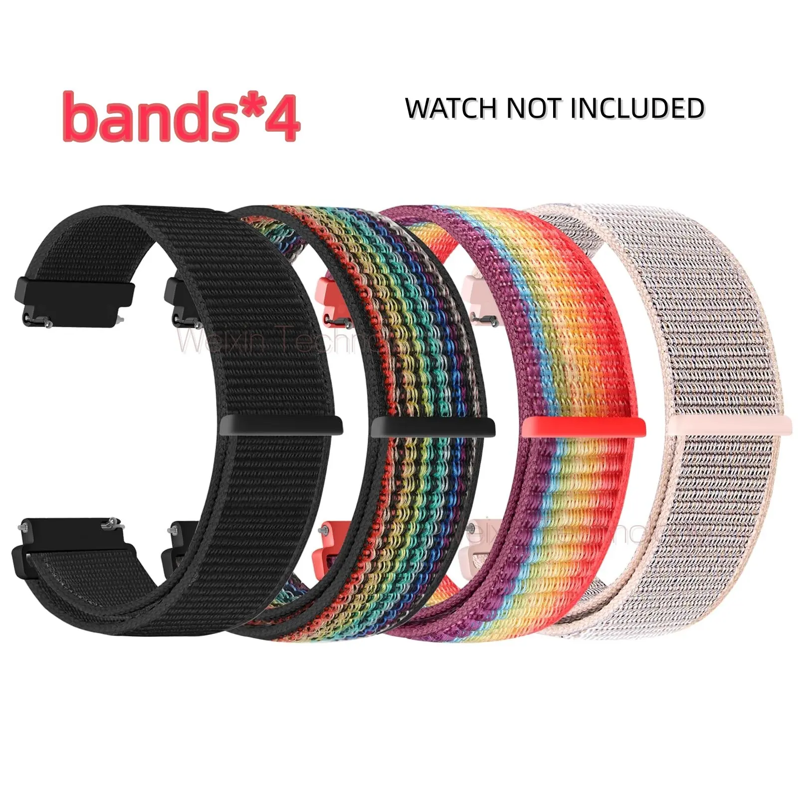 Garmin Forerunner 55/570 42mm/165/645/245 Music/Garmin Vivoactive 6/Vivoactive 5/3/Garmin Venu/Venu Sq 2 Men's 20mm Strap, Amazfit Active 2/Active 20mm Strap, Smartwatch Compatible Bands, Nylon Durable Strap 4 sets, Watch Straps