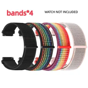 Garmin Forerunner 55/570 42mm/165/645/245 Music/Garmin Vivoactive 6/Vivoactive 5/3/Garmin Venu/Venu Sq 2 Men's 20mm Strap, Amazfit Active 2/Active 20mm Strap, Smartwatch Compatible Bands, Nylon Durable Strap 4 sets