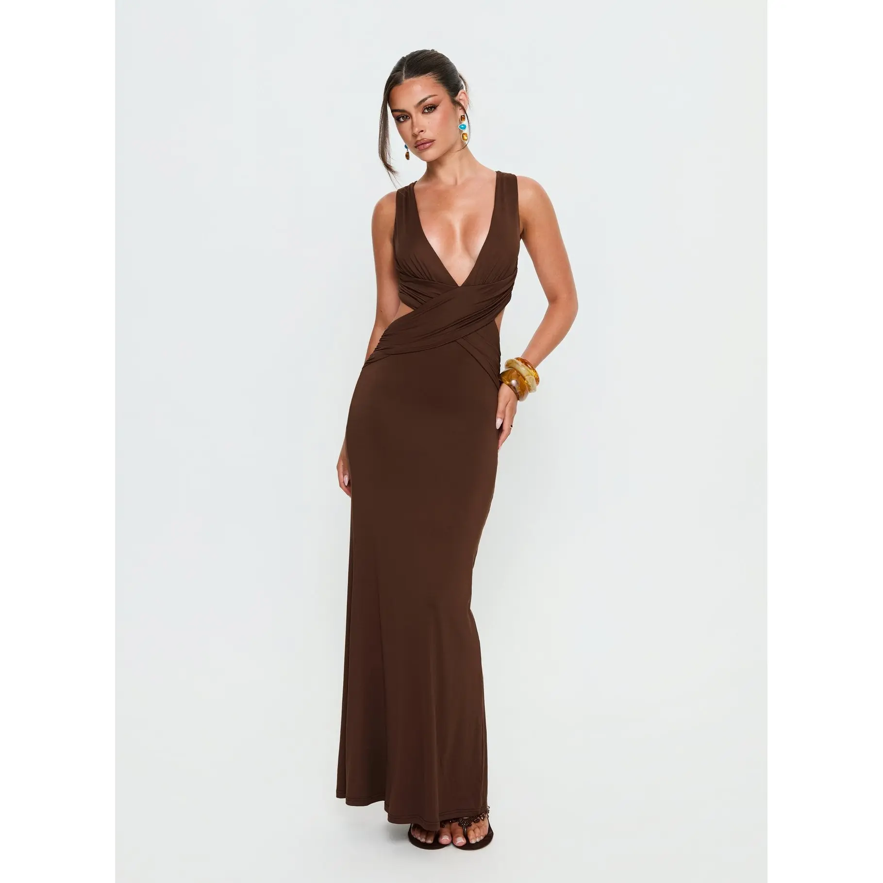 Bambia Maxi Dress Dark Brown