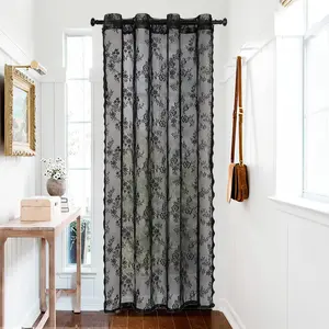 Floral Embroidery Lace Curtain, 1 Count Exquisite Elegant Curtain, Window Curtain for Home Living Room Bedroom Decor