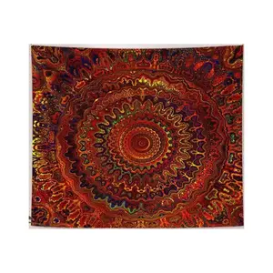 Bohemian Tapestry Wall Mural, Indian Hippie Psychedelic Peacock Mandala Wall Hanging, College Dormitory Wall Decoration, Bedroom Refresh Decor