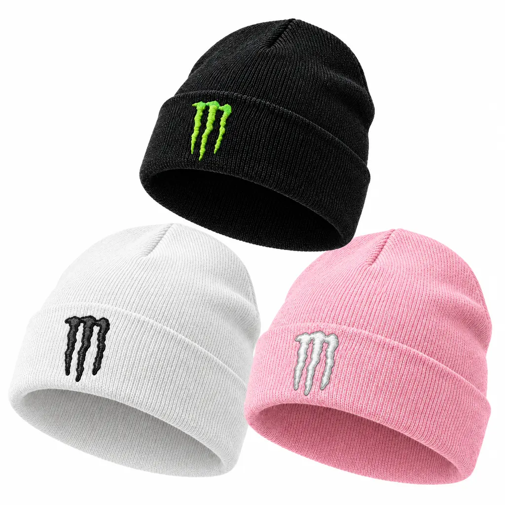 Monster Energy Beanie for Men Women, Winter Double Layer Warm Hat Skull Cap