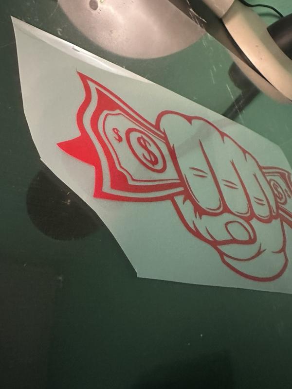 Fistful of Money Decals Durable Weather Resistant Stickers for Vehicles Windows or Walls Easy Installation Unique Customization