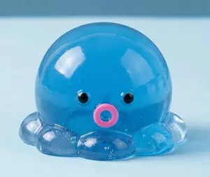 Translucent Blue Octopus Maltose Squishy Toy, Soft Slow Rebound Washable TPR Animal Squeeze Fidget Squishies, Non-Toxic Pocket Size Anxiety Relief Novelty Gift for Classroom Prize, Birthday Party Favors for Girls Boys