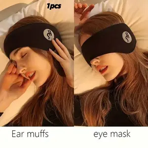 Noise Cancelling Sleep Eye Mask Night Mask with Ear Covers, Adjustable Soft Polyester Fabric, Travel and Home Use, No Battery Design, All-Year Comfort Sleeping Eye Mask