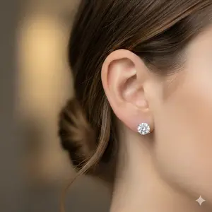 3.07ctw IGI Certified Lab-Grown Diamond Stud Earrings – 1.54ct & 1.53ct | 4 prong