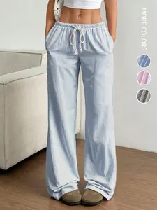 2025 new striped summer essential loose pants, fresh and breathable slimming casual outdoor long pants, popular style