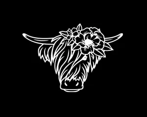 Vinyl Decal Highland Cow Heifer Car