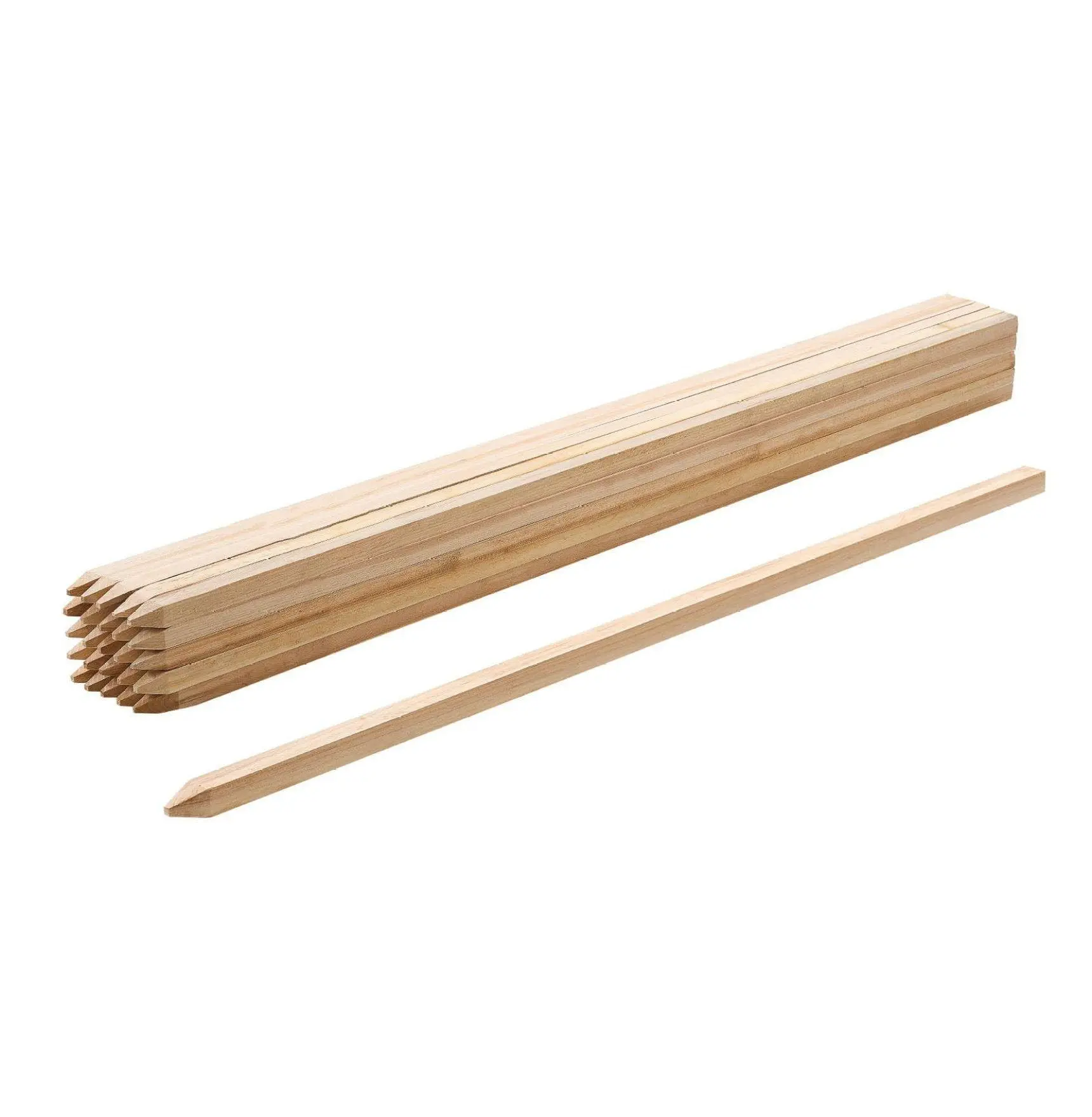 Wooden Garden Stakes 25 Pack - 48 Inch Fir Wood Plant Support, Survey & Grading Stakes for Fences, Boundaries, & Plants - Sharp Point Ground Stakes 0.75x0.75x48 inch 25 PCs