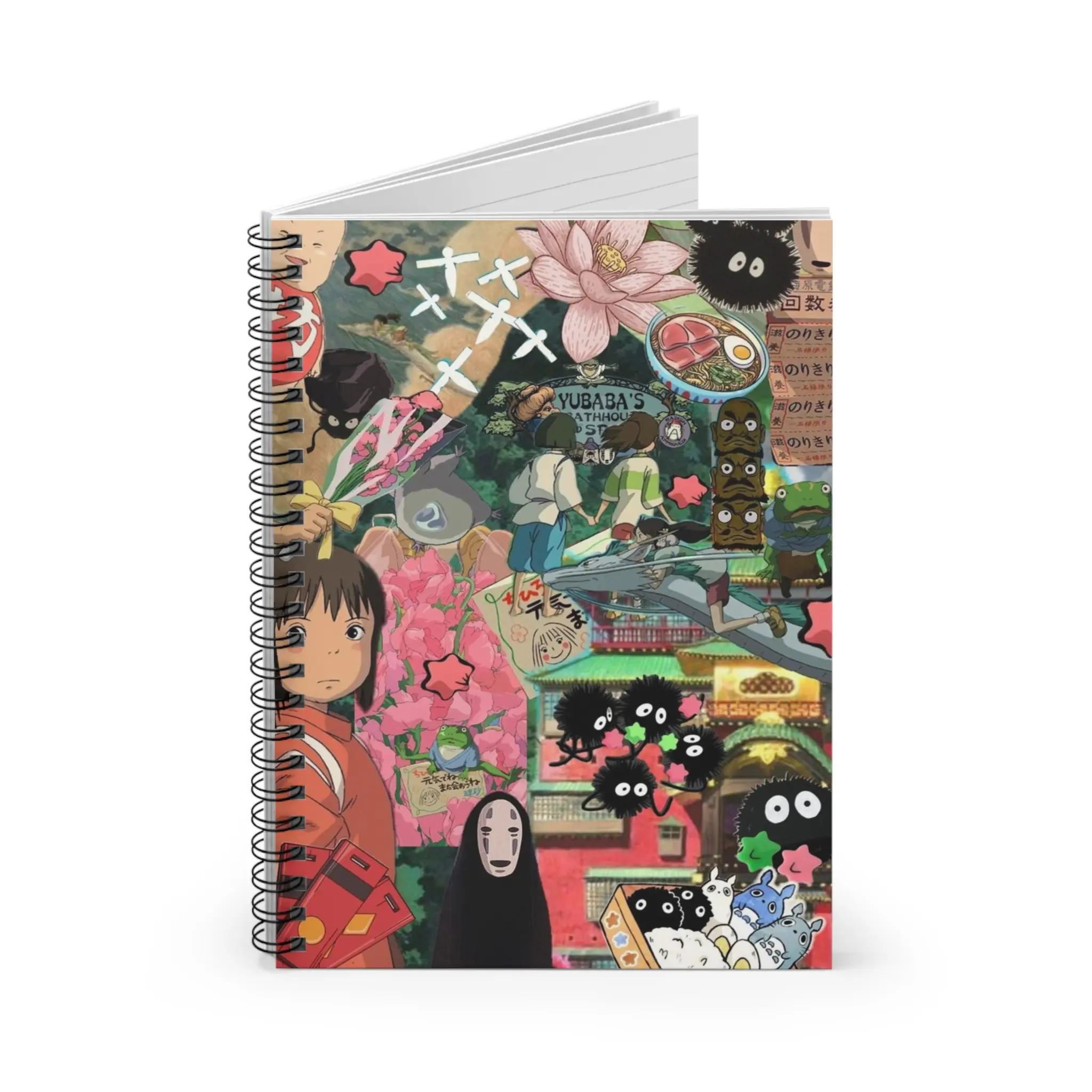 Everything's Ghibli Studio Accessories Store - Spirited Away Collection Notebooks Anime Journal Ghibli Gifts Stationery Cute Notes 90gsm Paper Metal Spiral Binding Eco-Friendly 6x8 Compact Size