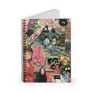 Everything's Ghibli Studio Accessories Store - Spirited Away Collection Notebooks Anime Journal Ghibli Gifts Stationery Cute Notes 90gsm Paper Metal Spiral Binding Eco-Friendly 6x8 Compact Size