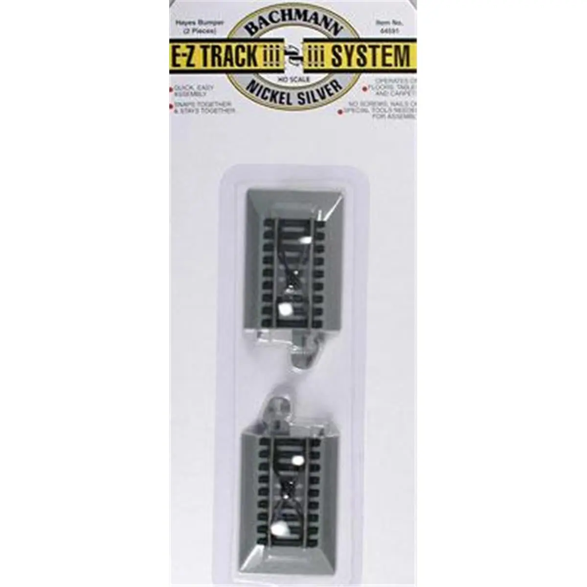 Bachmann Black HO Scale Hayes Bumpers - 2-Card Set Model Train Accessories, No Nails Gray Roadbed Snap-Together Nickel Silver Track End Caps (Toys & Hobbies), Model Trains, All Seasons