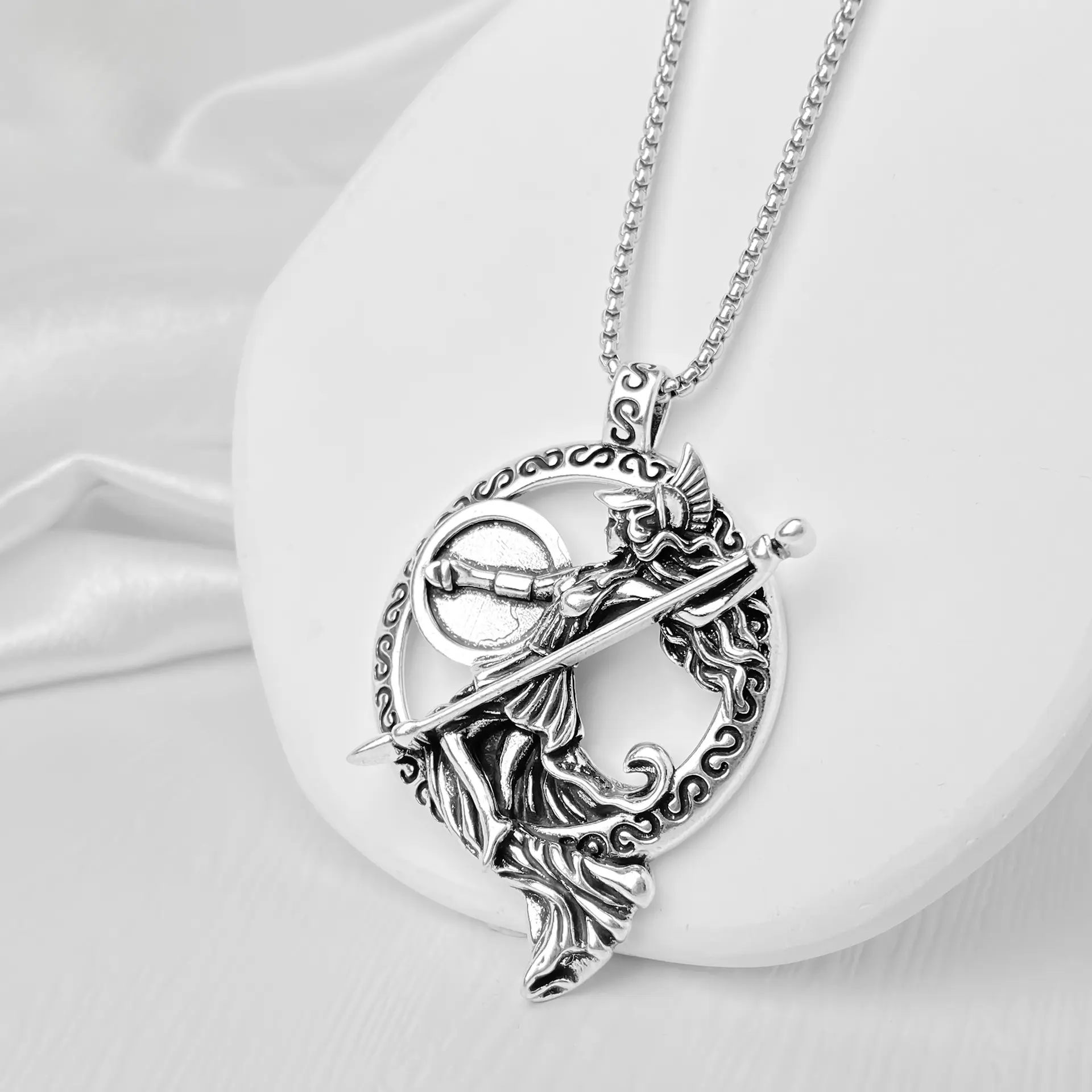 Athena Greek Goddess Necklace Vintage Warrior Pendant for Men & Women Valentine's Day & Birthday Gifts Matching Keychains for Couples