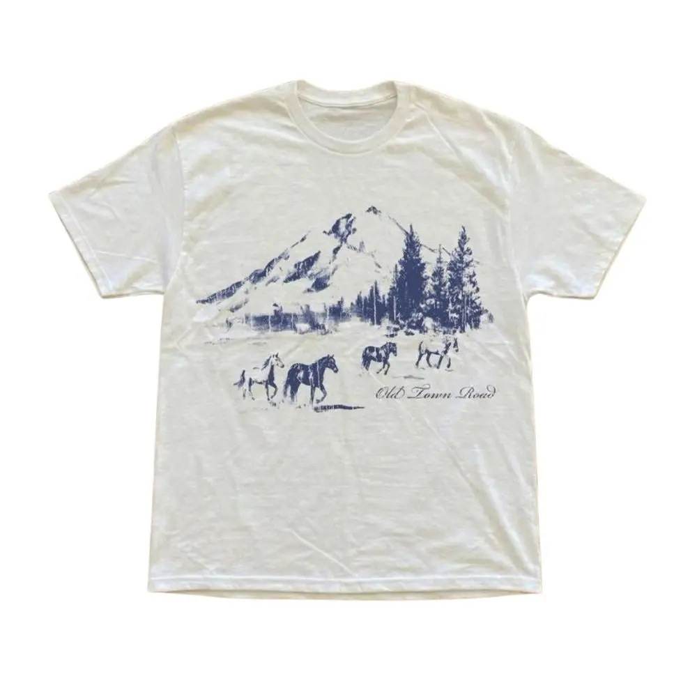 Mountain Horse Trail Graphic Tee, Wilderness Riders Vintage T-Shirt, Gift For Woman, Casual Streetwear, Trending Shirt