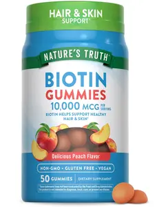 Nature's Truth Biotin Gummies 10000mcg 50 Count Vegan, Non-GMO & Gluten
