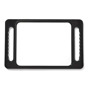Salon Care Double-Handled Oversized Rectangular Vanity Mirror - Travel Hand Mirror with Increased View, Easy-to-Hold for Sports & Outdoor Fitness Use