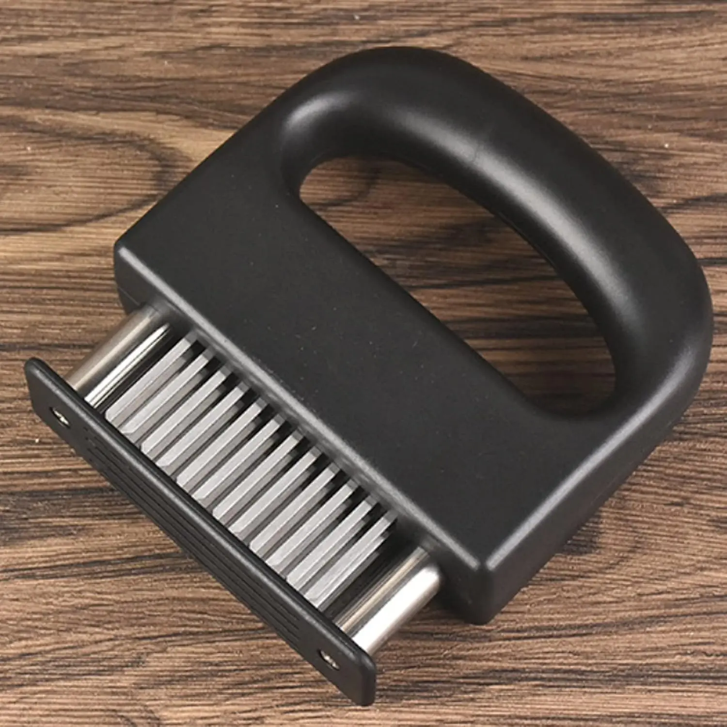 Stainless Steel Meat Tenderiser with Handle, 48 Ultra-Sharp Needle Blades, Dual-Blade Design, Protective Caps - Durable, Easy-to-Clean Kitchen Utensil for Steaks, Beef, Pork