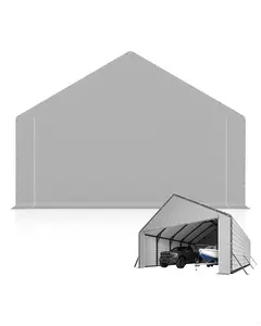 GAOMON Door Panels with Zippers Tarp for Metal Carport 13x26 ft, 13x21 ft, and 13x16 ft, 2 Pcs Door Panel with 32 Ball Bungees, Gray