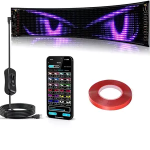 Programmable LED Sign, Large Bright LED Screaming Sign, USB, 5V Flexible Matrix Panel, Change Text Modes Via App, Animation, Music Rhythm LED Digital Display, For Indoor Decoration, Shop Decoration.