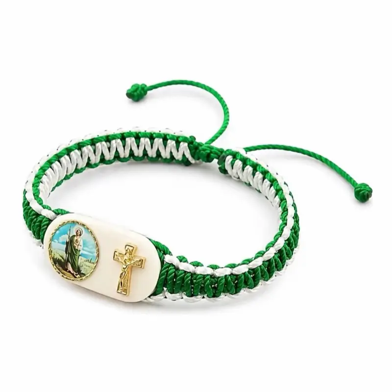 Large St Jude Knotted Rope Bracelet