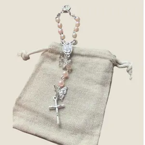 Powder Pink/Butterly Car Rosary